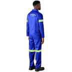 Safety Polycotton Boiler Suit - Reflective Arms & Legs - Yellow Tape