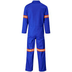 Safety Polycotton Boiler Suit - Reflective Arms & Legs - Orange Tape