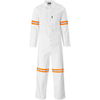 Safety Polycotton Boiler Suit - Reflective Arms Legs & Back - Orange Tape