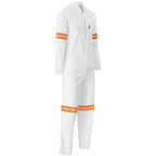 Safety Polycotton Boiler Suit - Reflective Arms Legs & Back - Orange Tape