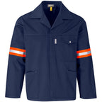 Site Premium Polycotton Jacket - Reflective Arms - Orange Tape