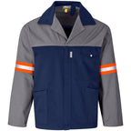 Site Premium Two-Tone Polycotton Jacket - Reflective Arms & Back - Orange Tape