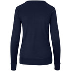 Ladies Long Sleeve Peru V-Neck Jersey - Navy