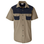 Mens Short Sleeve Serengeti 2-Tone Bush Shirt
