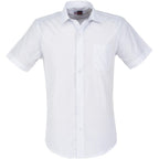 Mens Short Sleeve Huntington Shirt - White Light Blue