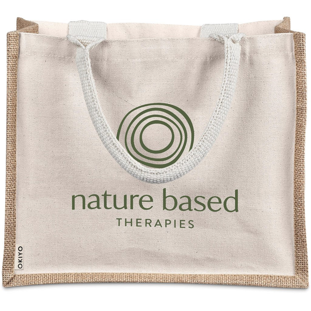 Okiyo Chinsai Midi Jute & Cotton Tote