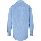 Mens Long Sleeve Micro Check Shirt - Light Blue