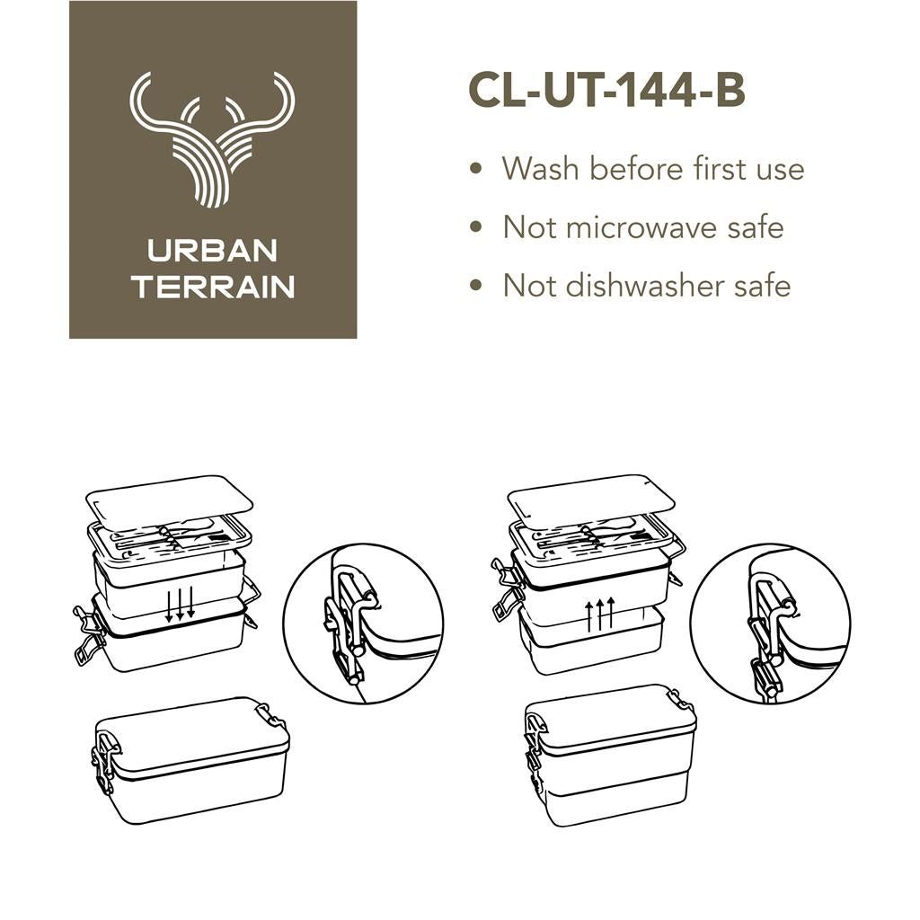 Urban Terrain Lakeside Double Layer Lunch Box & Cutlery Set