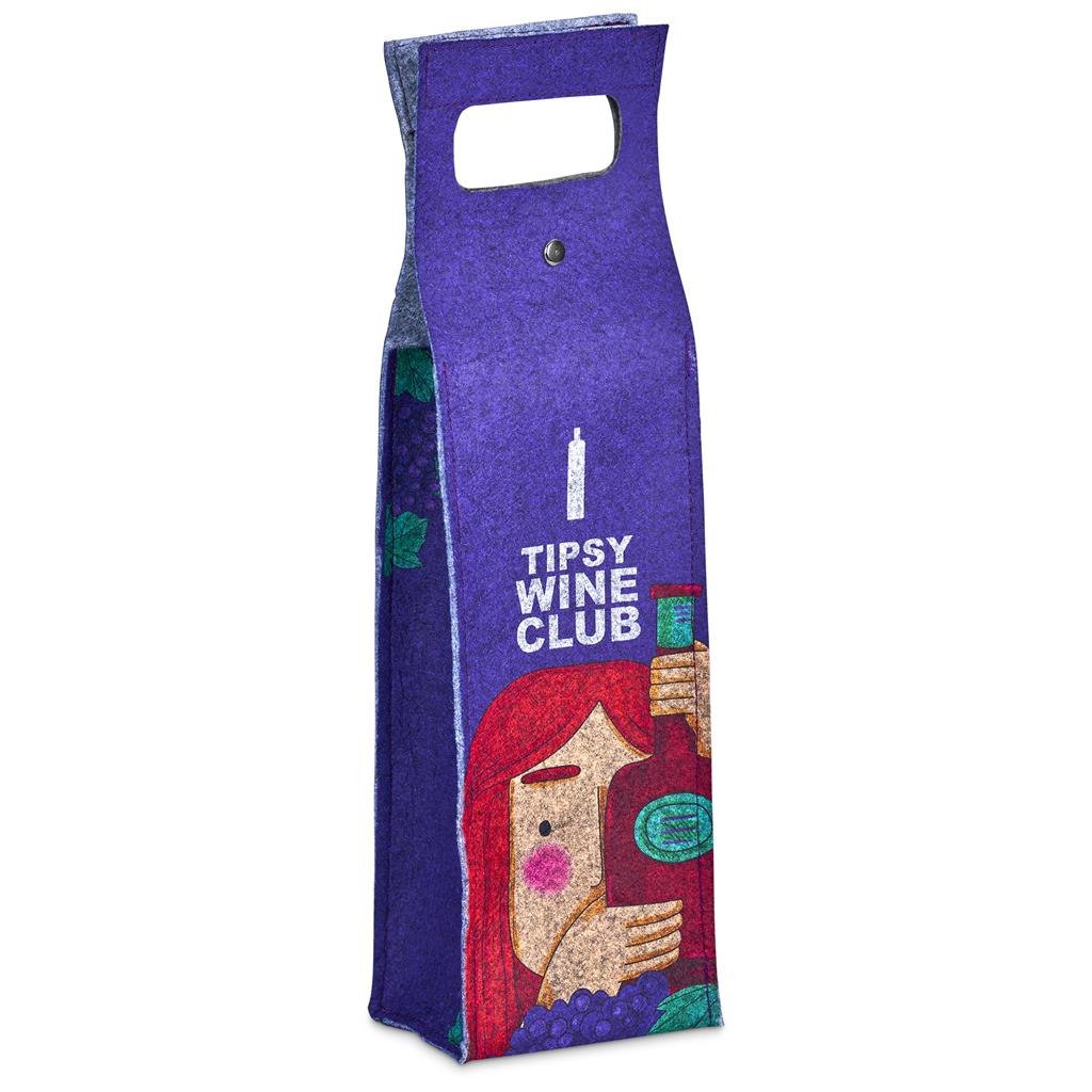 Pre-Production Sample Hoppla Velto RPET Felt Single Wine Carrier