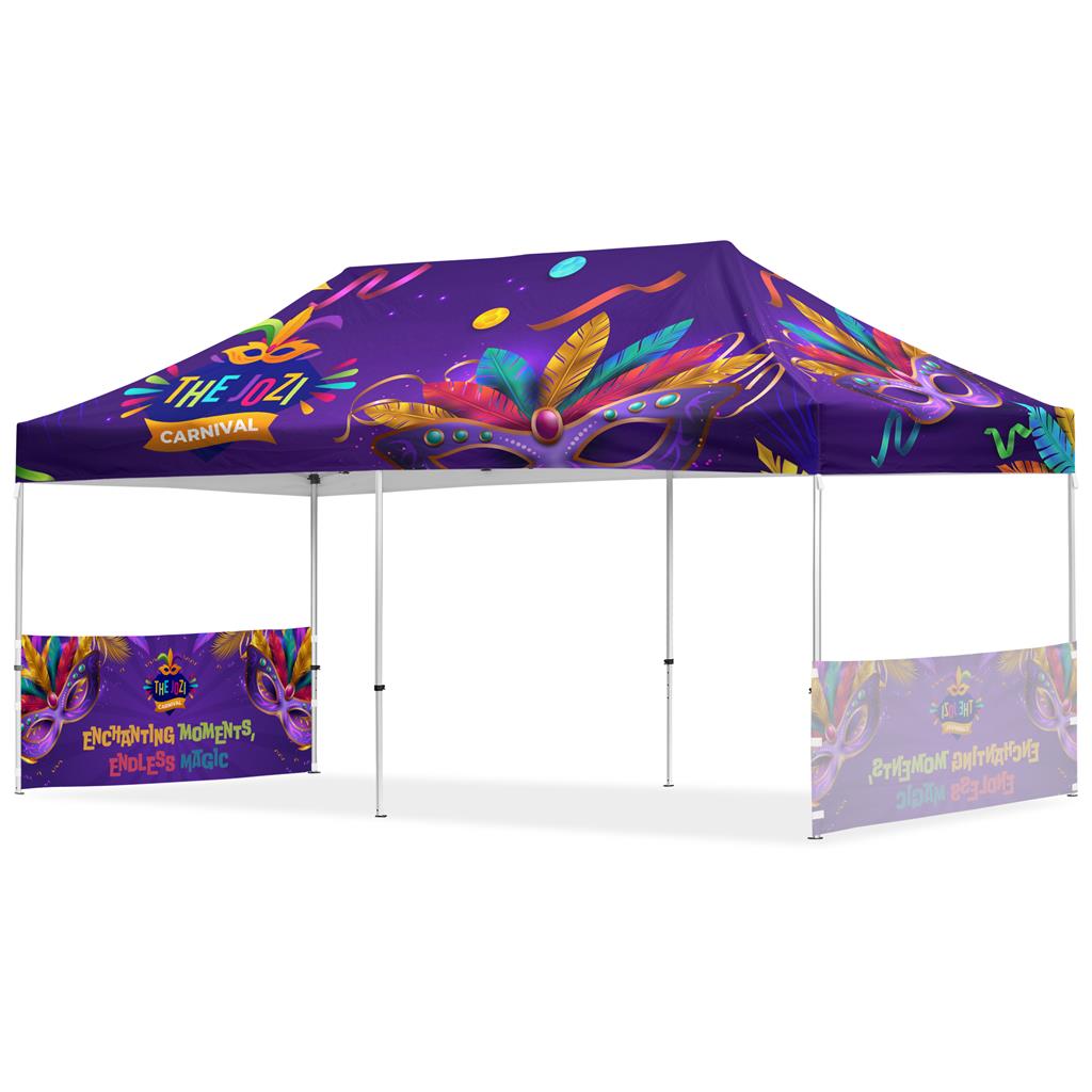 Coated Steel Sublimated Gazebo 6m x 3m - 2 Short Half-Wall Skins