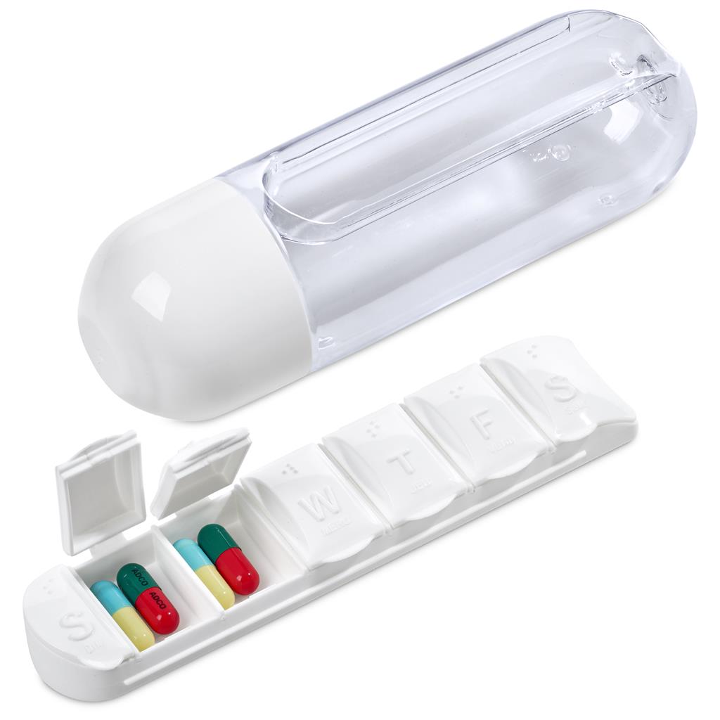 Altitude Vita-Stream Pill Box Plastic Water Bottle - 600ml