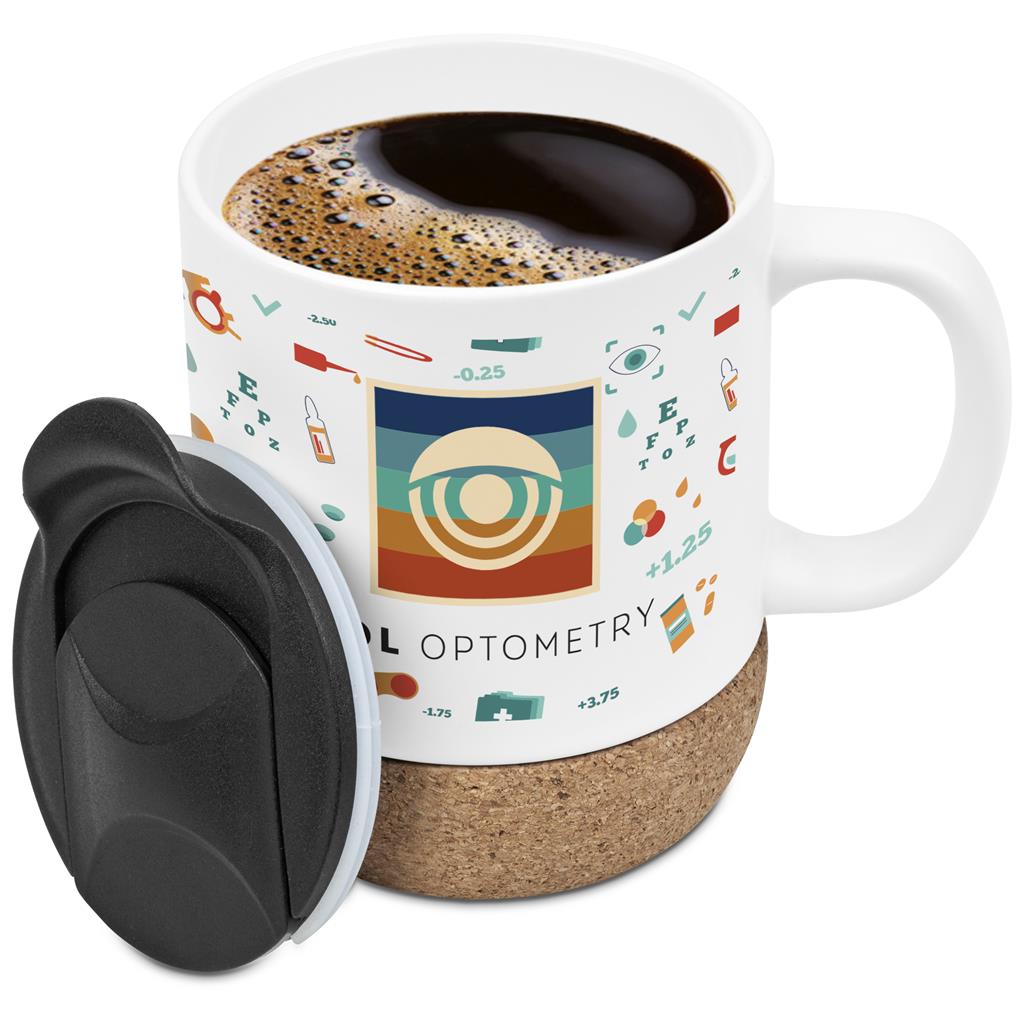 Serendipio Sienna Cork & Ceramic Sublimation Coffee Mug - 340ml