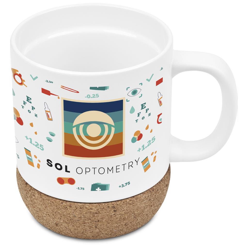 Serendipio Sienna Cork & Ceramic Sublimation Coffee Mug - 340ml