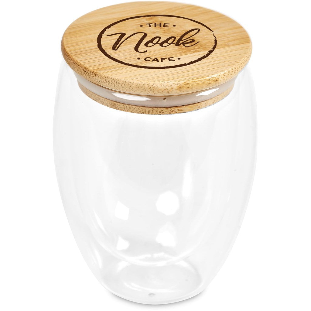Okiyo Moco Glass & Bamboo Double-Wall Cup - 350ml