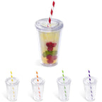 Malibu Double-Wall Plastic Tumbler & Straw - 470ml