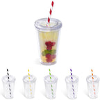Malibu Double-Wall Plastic Tumbler & Straw - 470ml