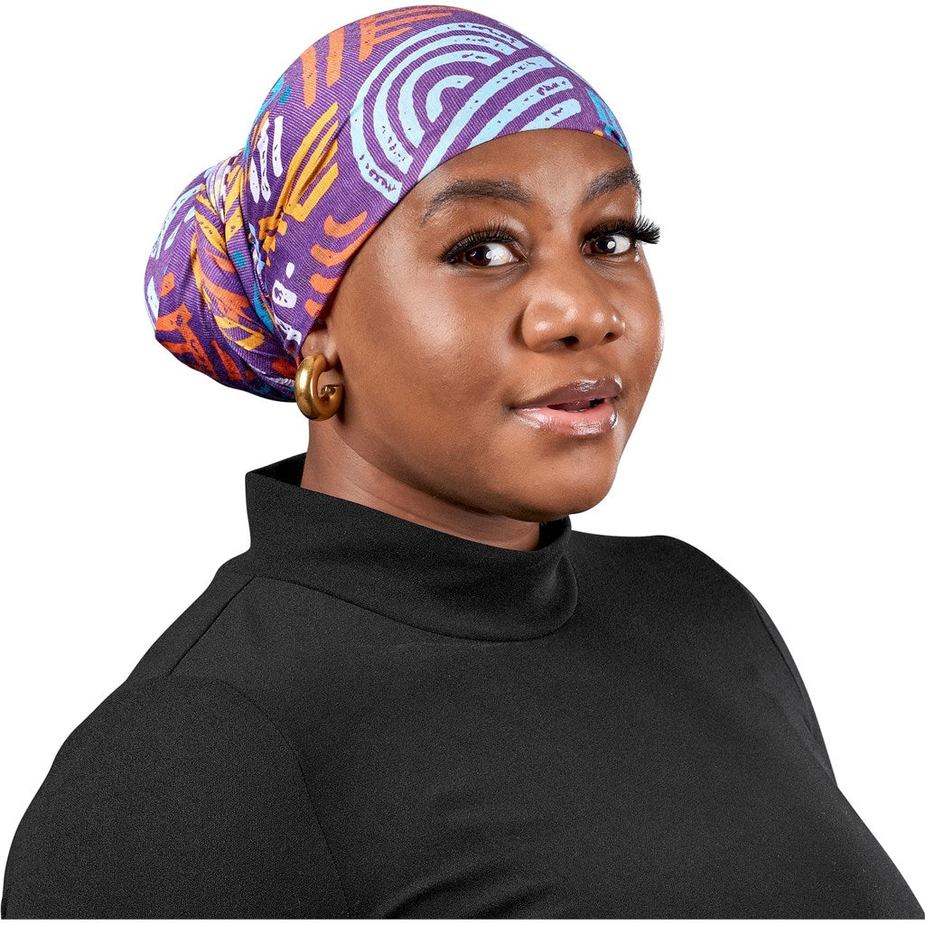 Pre-Printed Sample Hoppla Crown Polyester Head Wrap