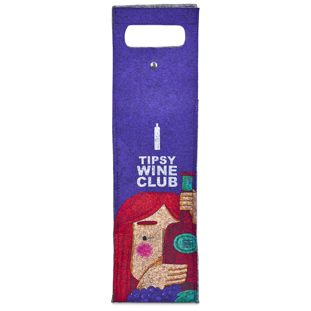 Pre-Production Sample Hoppla Velto RPET Felt Single Wine Carrier