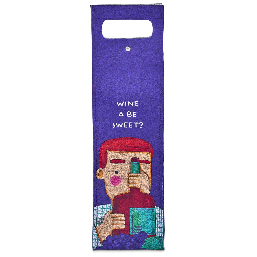 Pre-Production Sample Hoppla Velto RPET Felt Single Wine Carrier
