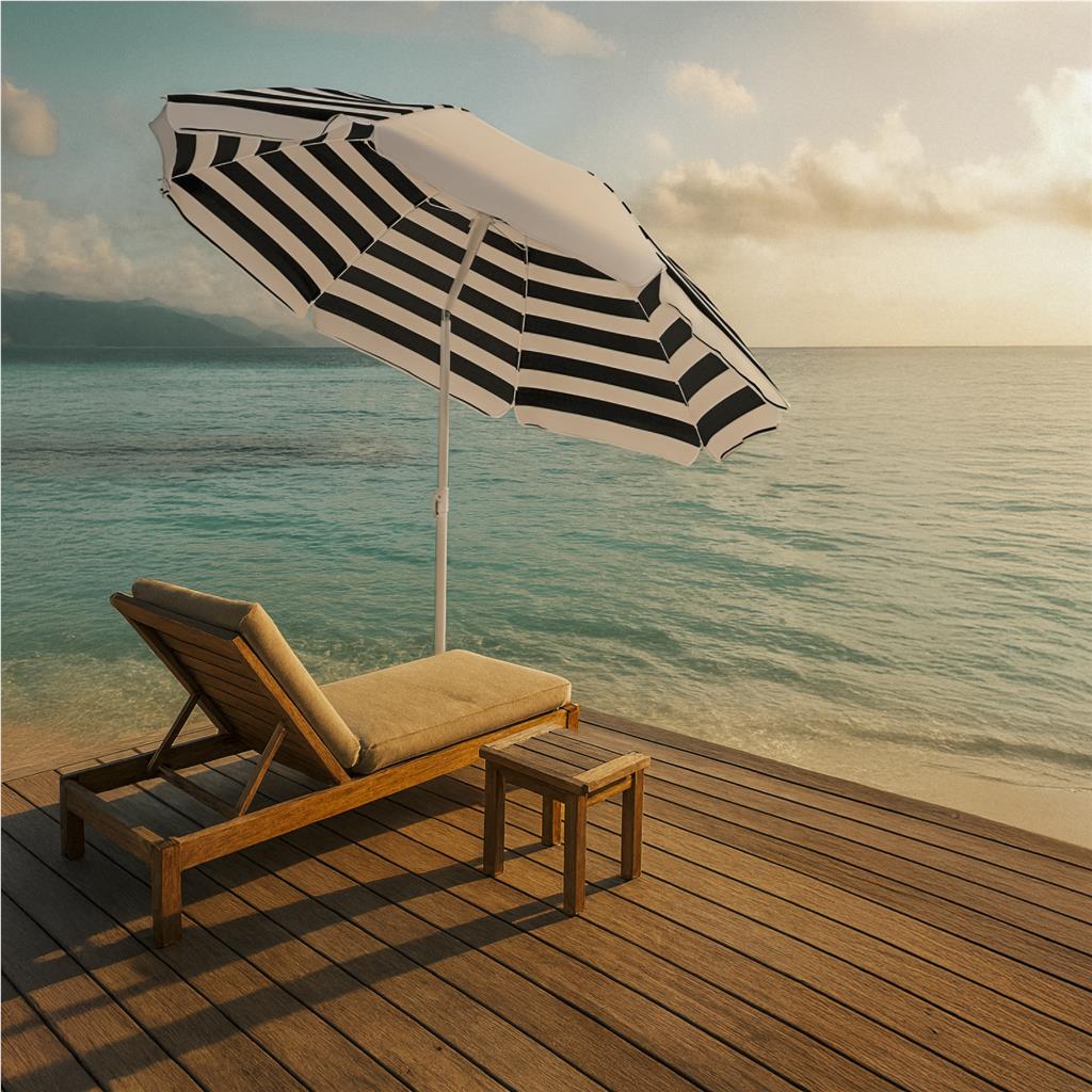 Serendipio Tanereef Stripe Beach Umbrella