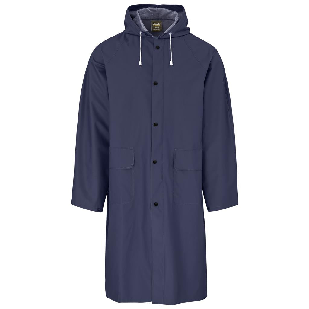 Light Duty Storm Rubberised Polyester/PVC Raincoat - Navy