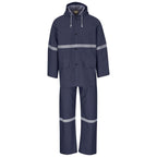 Light Duty Tornado  Hi-Viz Reflective  Rubberised Rainsuit - Navy