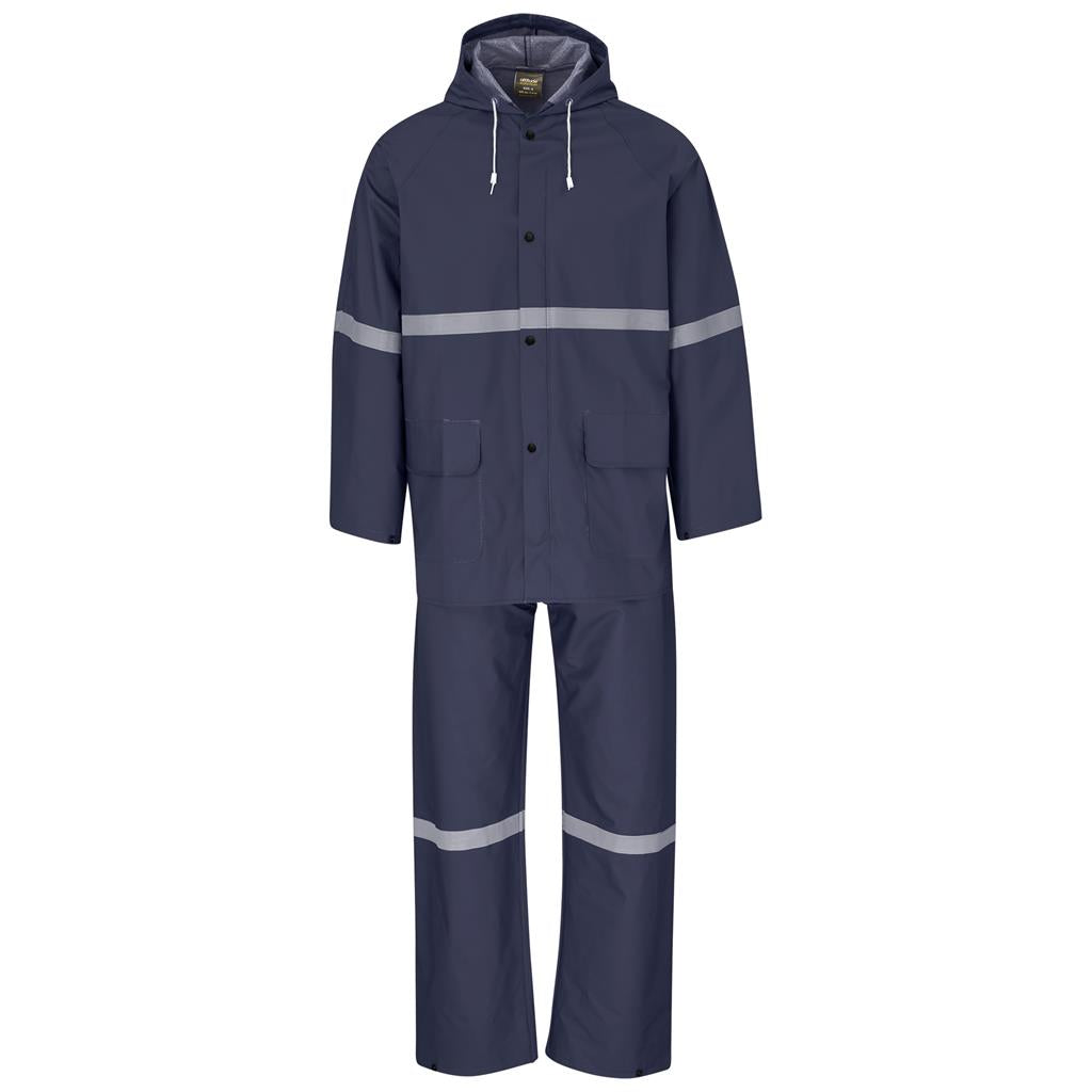Light Duty Tornado  Hi-Viz Reflective  Rubberised Rainsuit - Navy